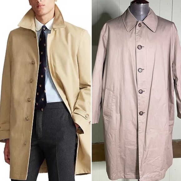 Lauren by Ralph Lauren Men's Mackintosh Trench Coat Lined Size 46R‎ - Picture 1 of 9